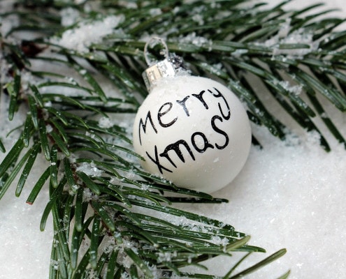 Weihnachtskugel Merry X-Mas